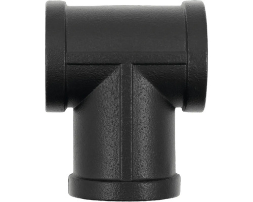 Té de raccordement en fonte malléable noire