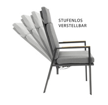 Gartenstuhl mit stufenlos verstellbarer Rückenlehne