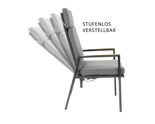 Gartenstuhl mit stufenlos verstellbarer Rückenlehne