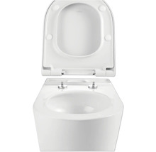 Wand-Tiefspül-WC mit offenem Spülrand und WC-Sitz