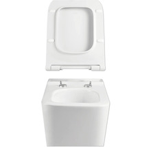 Weisses Wand-Tiefspül-WC mit offenem WC-Sitz