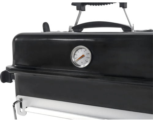 Barbecue portable au charbon de bois avec affichage de la température