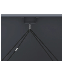 Hängesessel Befestigung mit Karabinerhaken und Seilen