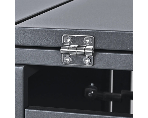 Détail d'une charnière de meuble avec vis