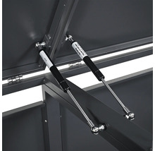 Détail d'un meuble de jardin avec ressorts à gaz