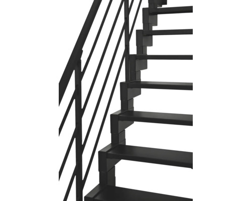 Detailansicht einer Treppe mit Geländer