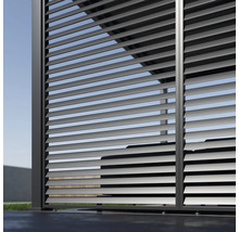 Clôture à lamelles métallique pour l'extérieur