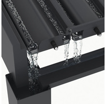 Gros plan d'une pergola avec évacuation d'eau