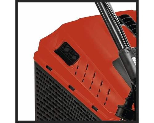 Vue détaillée d'une souffleuse à neige avec interrupteur de marche/arrêt