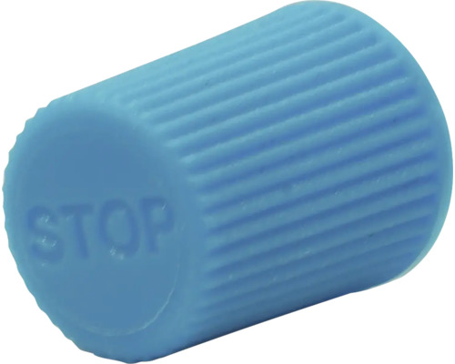 Ventilstöpsel mit Stop-Aufschrift