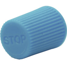 Kunststoffkappe mit der Aufschrift 'STOP'.