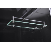 Glasablage mit Metallhalterung