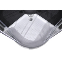 Douche d'angle avec receveur de douche et évacuation