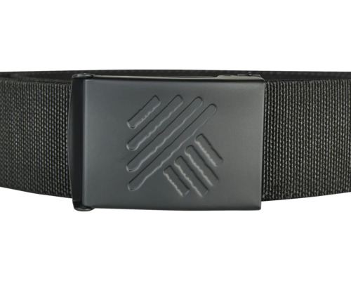 Ceinture textile noire avec boucle en métal