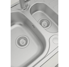 Spüle mit zwei Becken und Abflussgarnitur