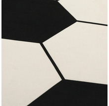 Gros plan d'un motif de ballon de football noir et blanc