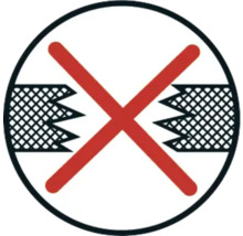 Nicht geeignet für gerissene oder überbrückte Risse