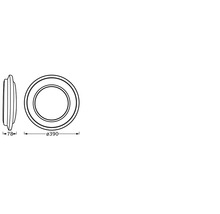 Technische Zeichnung einer runden Deckenleuchte mit den Maßen 390 mm Durchmesser und 78 mm Tiefe.