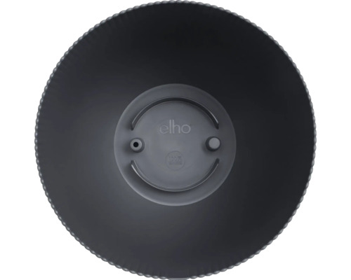 Logo Elho sur un dessous de pot rond pour pots de fleurs