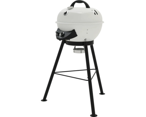 Gasgrill mit Deckel und schwarzem Gestell