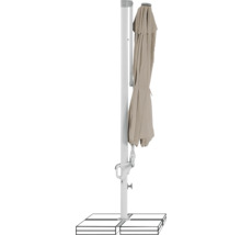 Parasol déporté fermé avec support