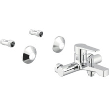 Set de robinetterie de baignoire avec raccords en S et rosaces