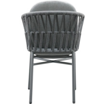 Gartensessel mit Geflecht und Kissen