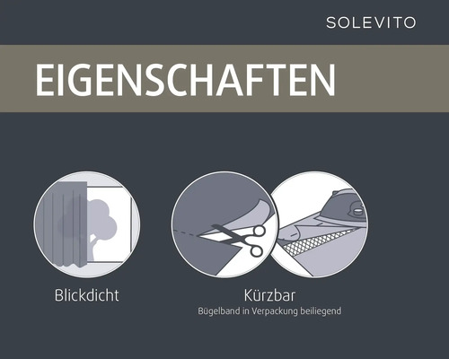 Solevito Produkteigenschaften: Verdunkelnd und kürzbar
