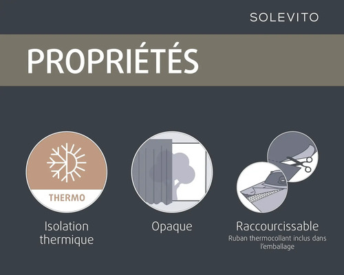 Solevito Propriétés du produit: isolation thermique, opaque, raccourcissable