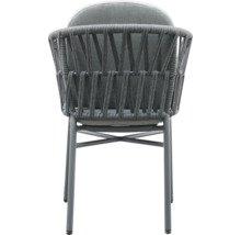 Gartensessel mit Sitzkissen und geflochtener Rückenlehne