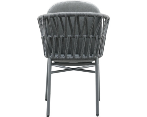 Gartensessel mit Sitzkissen und geflochtener Rückenlehne