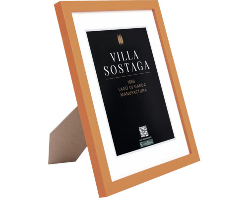 Orangefarbener Bilderrahmen mit Standfuß