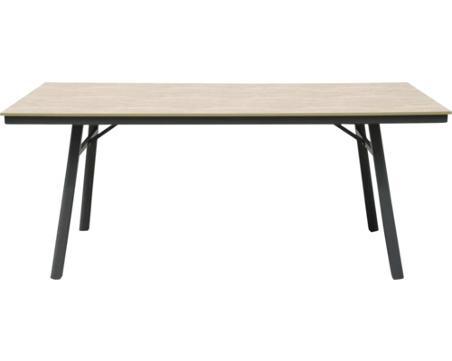 Esstisch mit Holzplatte und Metallbeinen