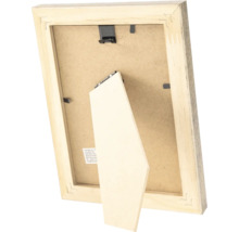 Rückseite eines Holzbilderrahmens mit Aufsteller