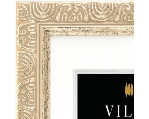 Detailansicht eines gerahmten Bildes mit dekorativem Rahmen