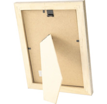 Rückseite eines Holzbilderrahmens mit Aufsteller