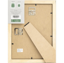 Rückseite eines Holzbilderrahmens mit Aufhängevorrichtung