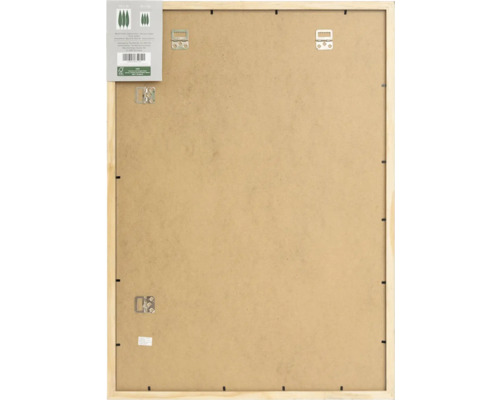 Rückseite eines Holzbilderrahmens mit Aufhängung