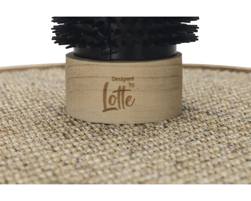 Bürste mit Holzgriff und Aufschrift Designed by Lotte