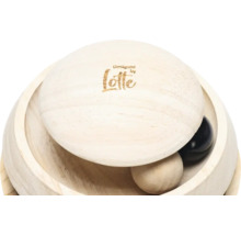 Kugelbahn aus Holz mit Kugeln und Designed by Lotte Logo