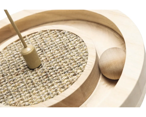 Kratzbaumspielzeug mit Sisalfläche, Holzstab und Holzkugel