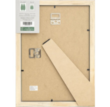 Dos d'un cadre photo en bois avec suspension et support