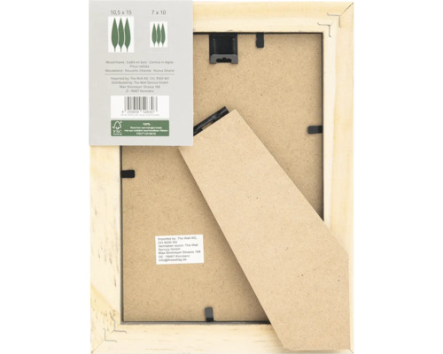 Cadre photo en bois avec label FSC vu de derrière