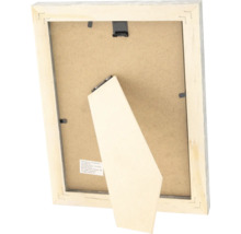 Vue arrière d'un cadre photo en bois avec support