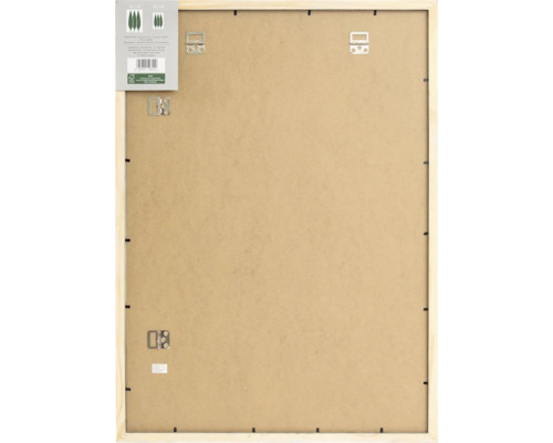 Arrière d'un cadre photo en bois avec des crochets