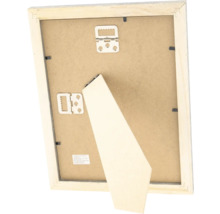 Dos d'un cadre photo avec dispositif de suspension et support