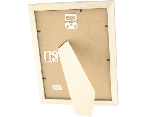 Dos d'un cadre photo avec dispositif de suspension et support