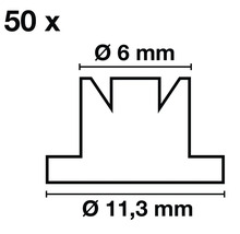Dessin technique d'un support de dimensions 6 mm et 11,3 mm, 50 pièces