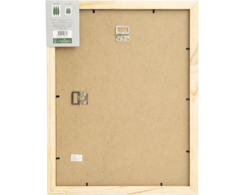 Holz Bilderrahmen Rückseite mit Aufhängern und FSC Siegel