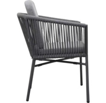 Gartensessel mit Seilbespannung und Kissen